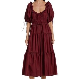 En Saison Cotton Midi Red/Burgundy